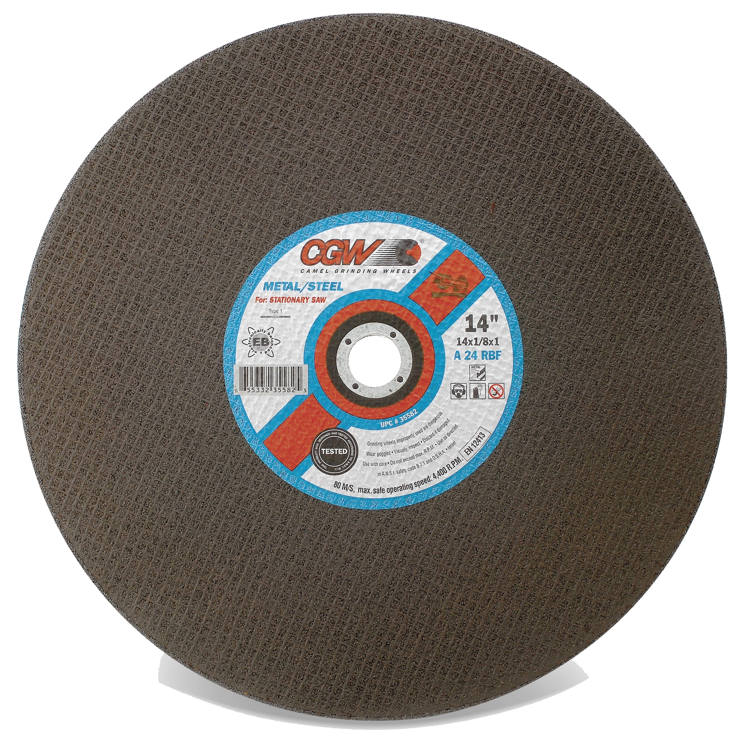 Picture of CGW "Camel" Abrasive 14X1/8X1 T1 A24-R-Bf Wheel Cut Off